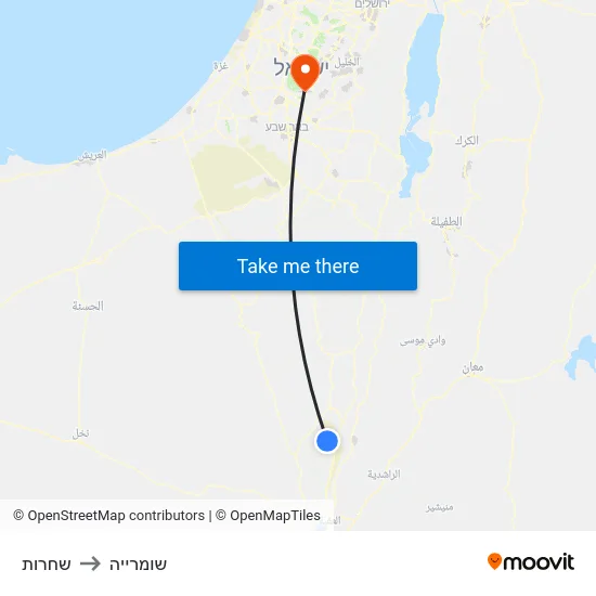 שחרות to שומרייה map