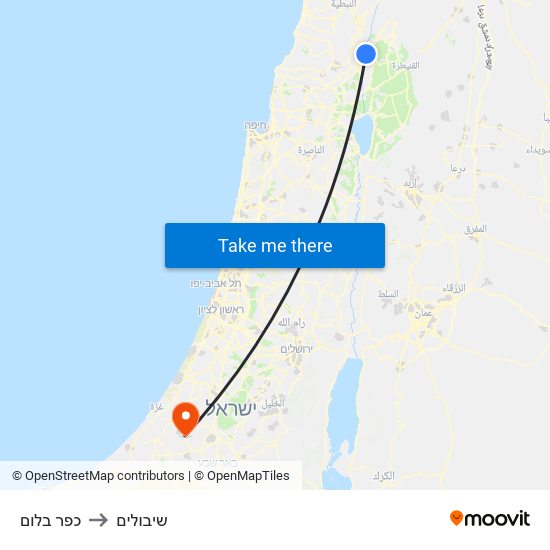 כפר בלום to שיבולים map