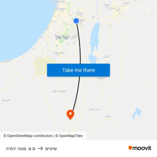 מ.א. מטה יהודה to שיטים map