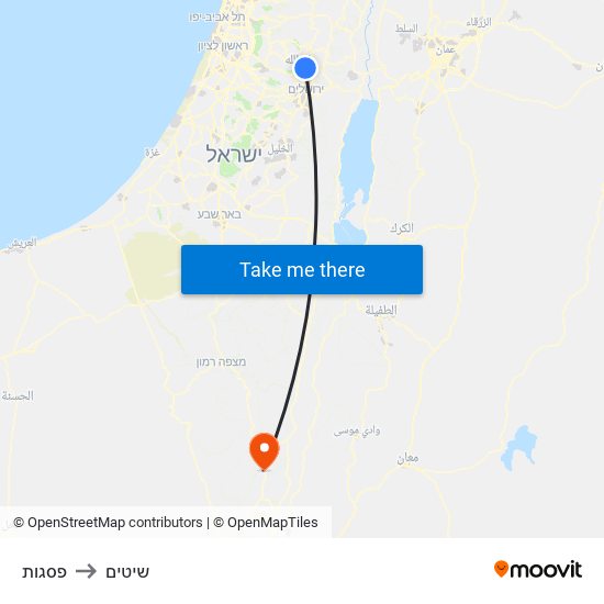 פסגות to שיטים map