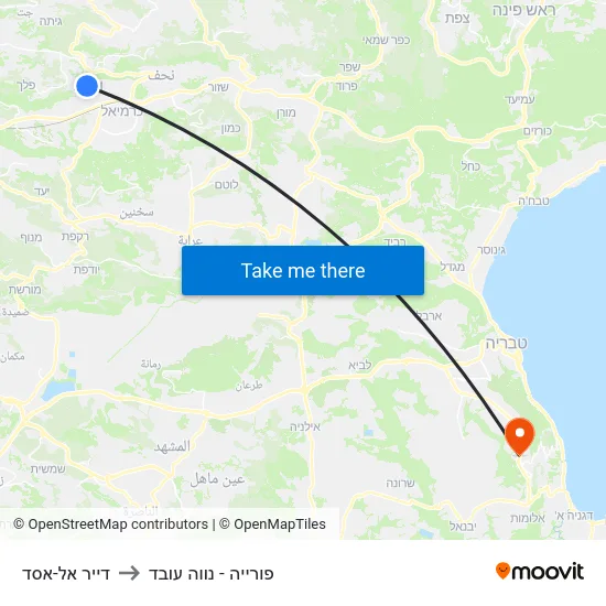 דייר אל-אסד to פורייה - נווה עובד map