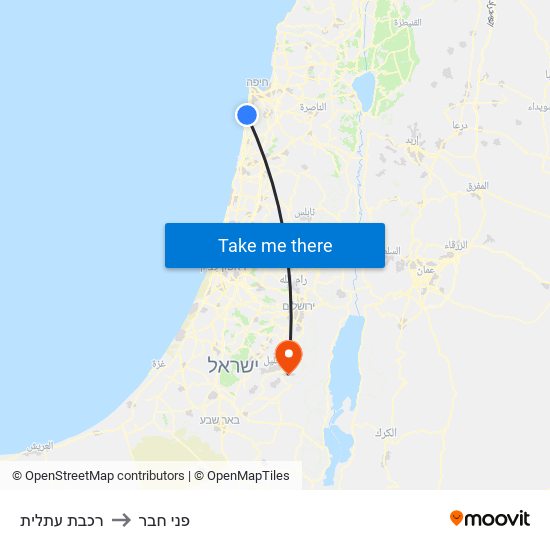 רכבת עתלית to פני חבר map