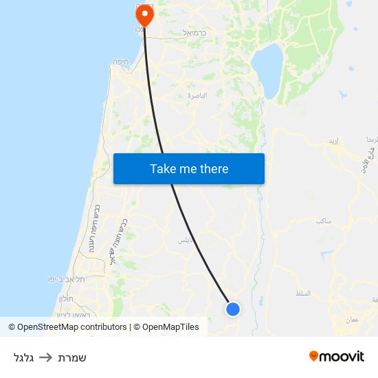 גלגל to שמרת map