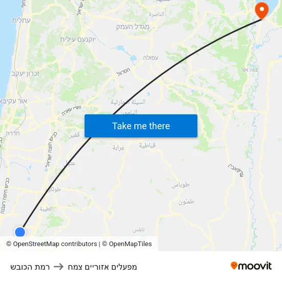 רמת הכובש to מפעלים אזוריים צמח map