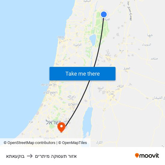 בוקעאתא to אזור תעסוקה מיתרים map