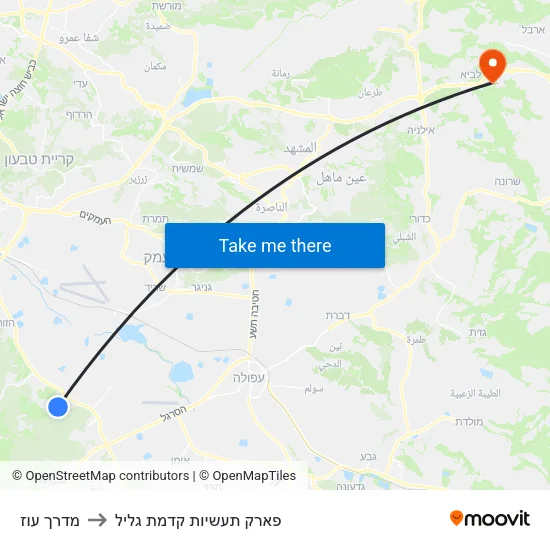 מדרך עוז to פארק תעשיות קדמת גליל map