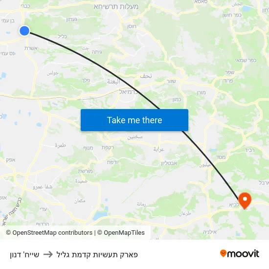 שייח' דנון to פארק תעשיות קדמת גליל map