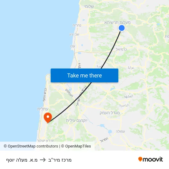 מ.א. מעלה יוסף to מרכז מיר''ב map