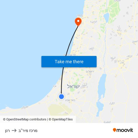 רנן to מרכז מיר''ב map