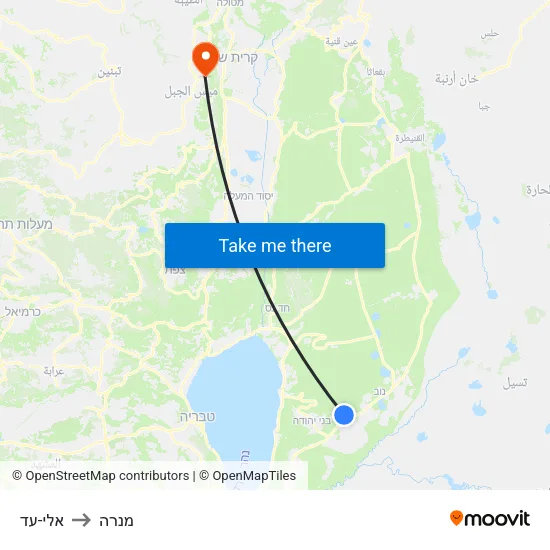אלי-עד to מנרה map