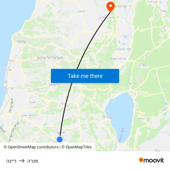 ריינה to מנרה map