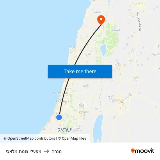 מפעלי צומת מלאכי to מנרה map