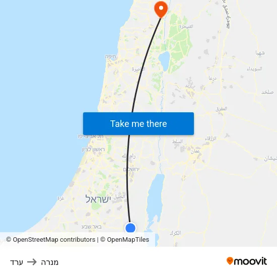 ערד to מנרה map
