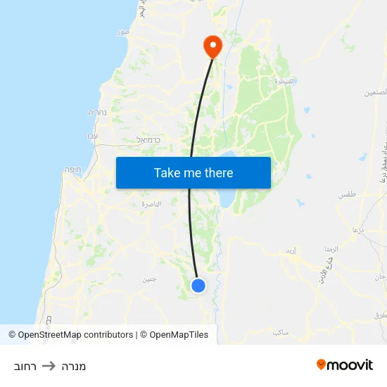 רחוב to מנרה map