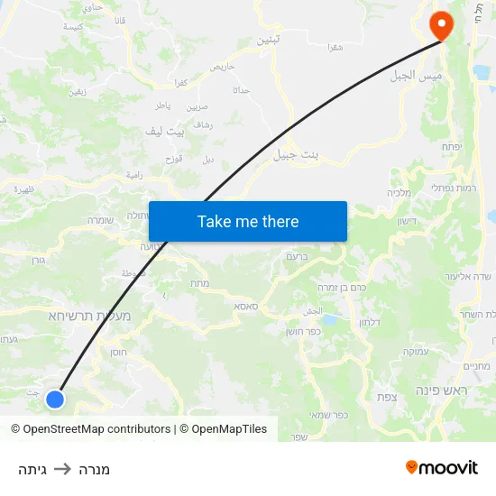 גיתה to מנרה map