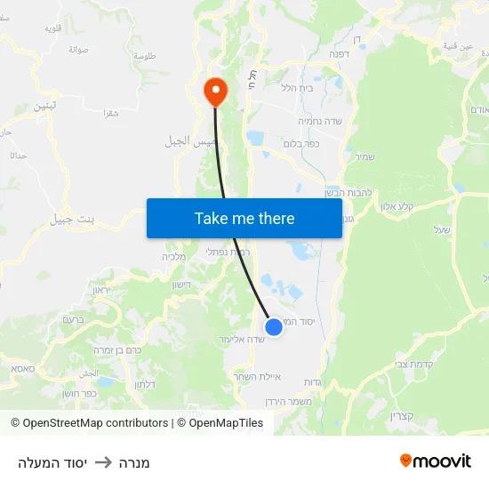 יסוד המעלה to מנרה map