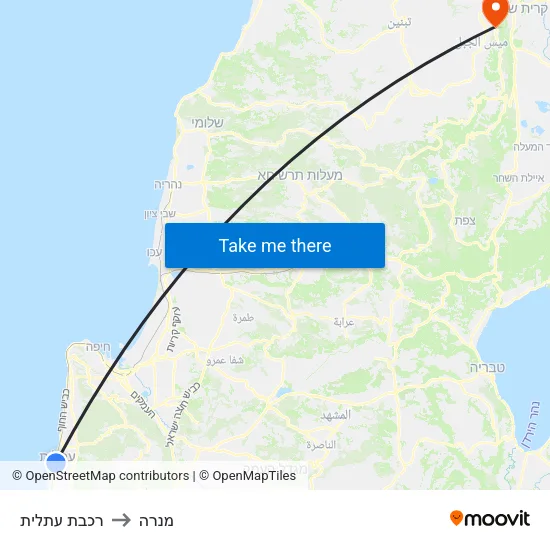 רכבת עתלית to מנרה map
