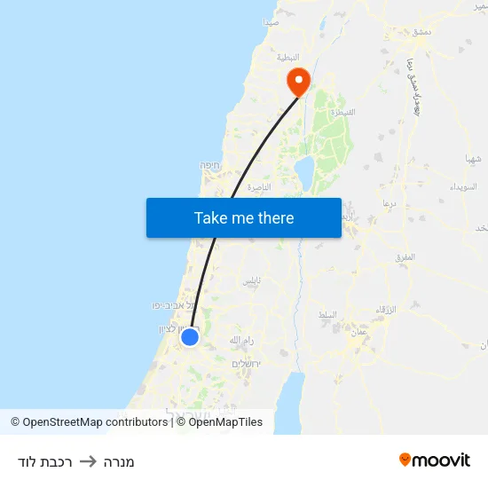 רכבת לוד to מנרה map