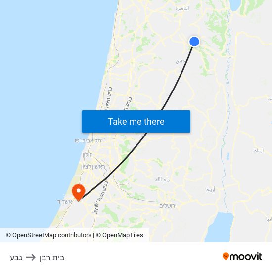 גבע to בית רבן map
