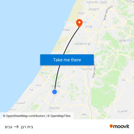 גבים to בית רבן map