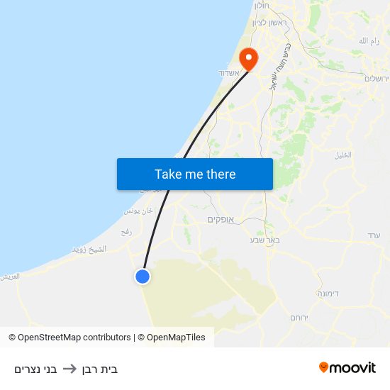 בני נצרים to בית רבן map