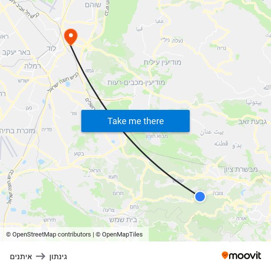 איתנים to גינתון map