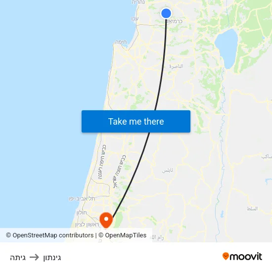 גיתה to גינתון map