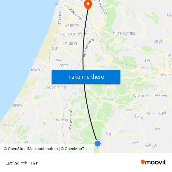 אליאב to יהוד map