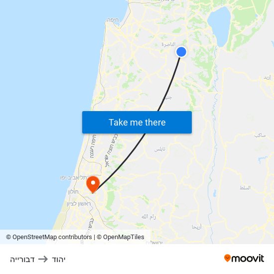 דבורייה to יהוד map