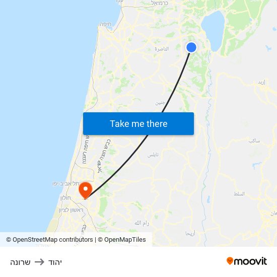 שרונה to יהוד map