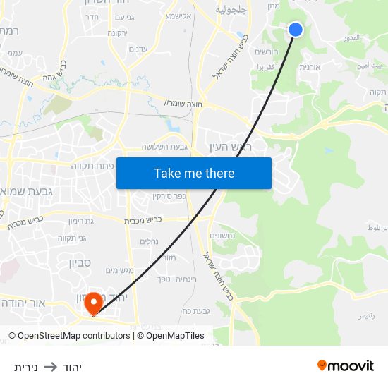 נירית to יהוד map