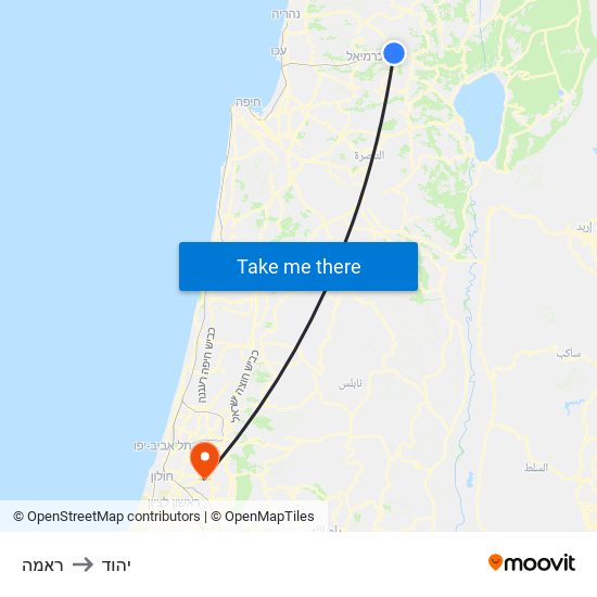 ראמה to יהוד map