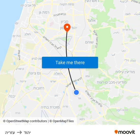 עזריה to יהוד map