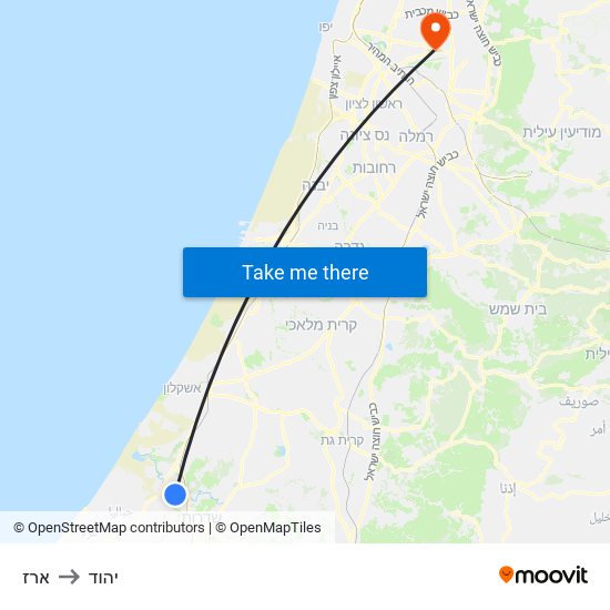 ארז to יהוד map