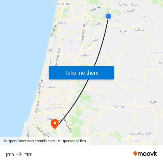 ריחן to יהוד map