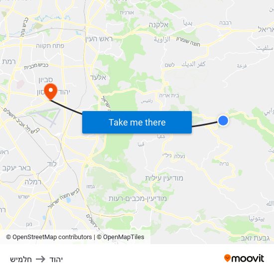 חלמיש to יהוד map