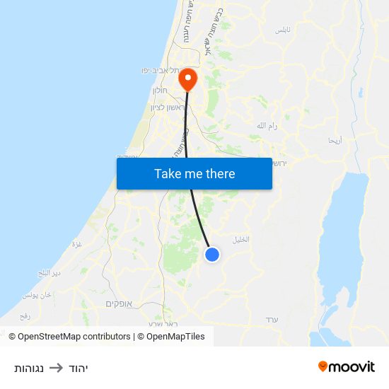 נגוהות to יהוד map