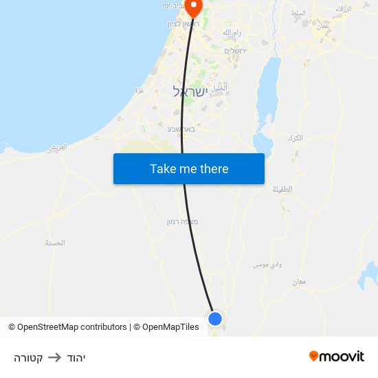 קטורה to יהוד map