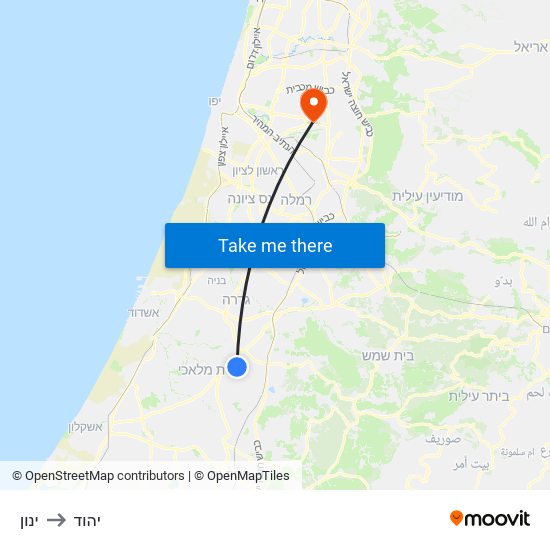 ינון to יהוד map