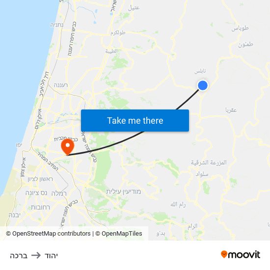 ברכה to יהוד map