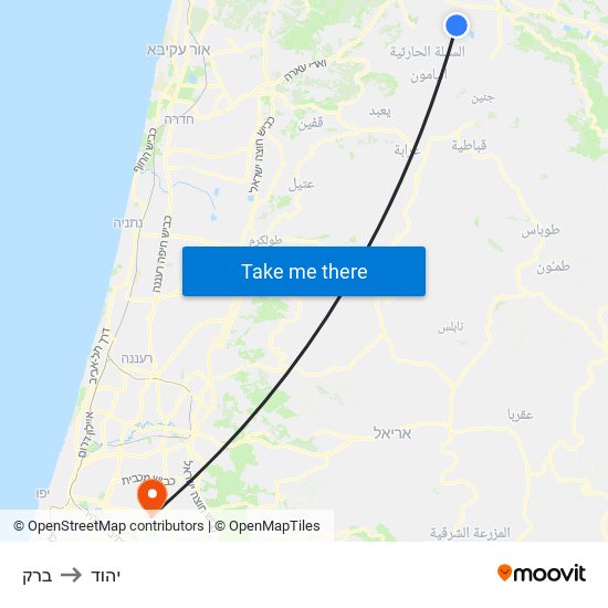 ברק to יהוד map