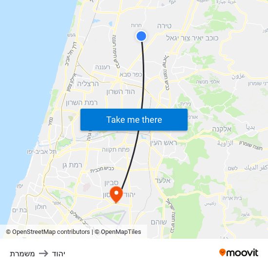 משמרת to יהוד map