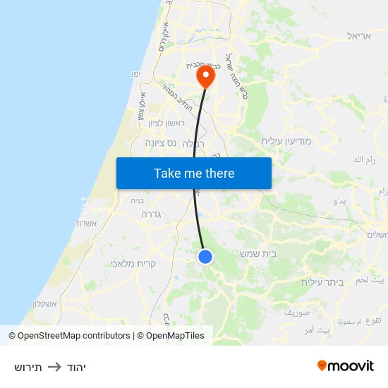 תירוש to יהוד map