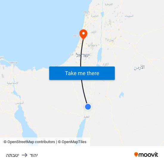 יטבתה to יהוד map