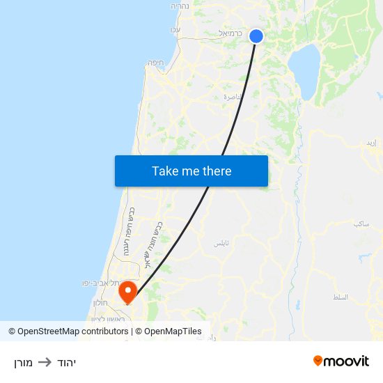 מורן to יהוד map