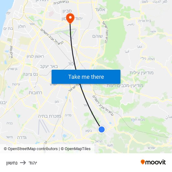 נחשון to יהוד map