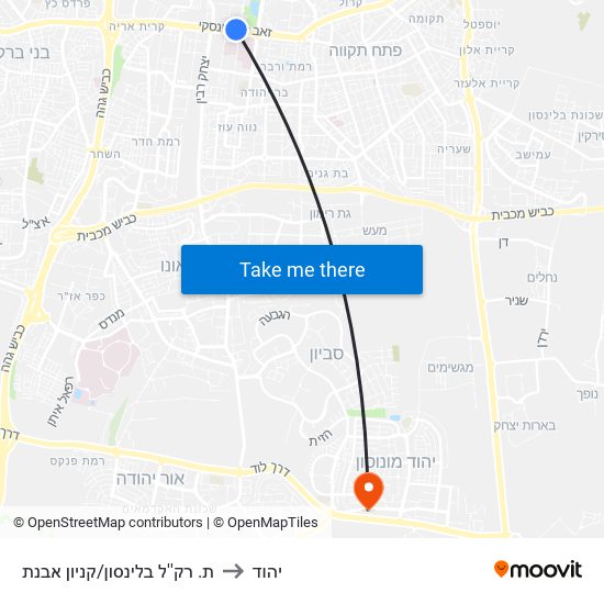 בלינסון קניון אבנת/מסוף יותם ויואב to יהוד map