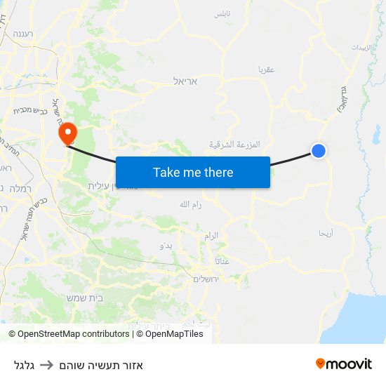 גלגל to אזור תעשיה שוהם map