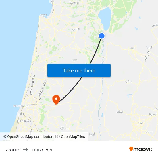 מנחמיה to מ.א. שומרון map