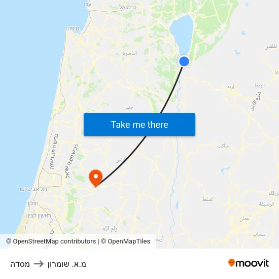 מסדה to מ.א. שומרון map